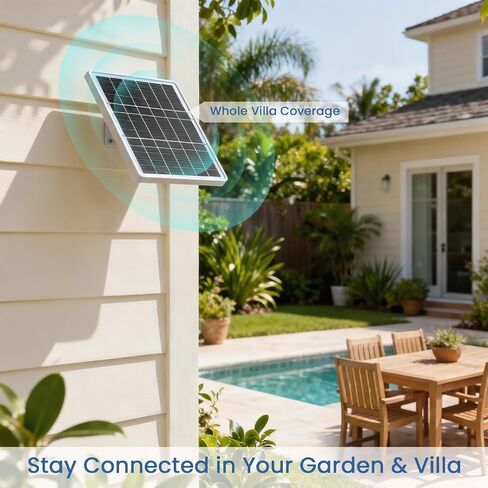 Solar WiFi Extender Outdoor Signal Booster, Solar-Powered WiFi Repeater Long Range 300FT Waterproof Wireless Signal Booster for Farm/Villa/Security Camera, Meshtastic Solar WiFi Extender in Kuwait