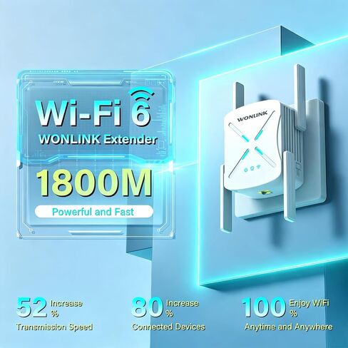 WiFi Exterder NE3602,1800Mbps WiFi 6 Exterder Signal Booster WPA3 in Kuwait