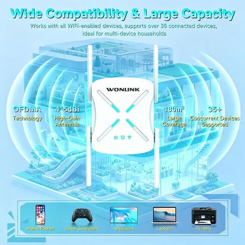 WiFi Exterder NE3602,1800Mbps WiFi 6 Exterder Signal Booster WPA3 in Kuwait