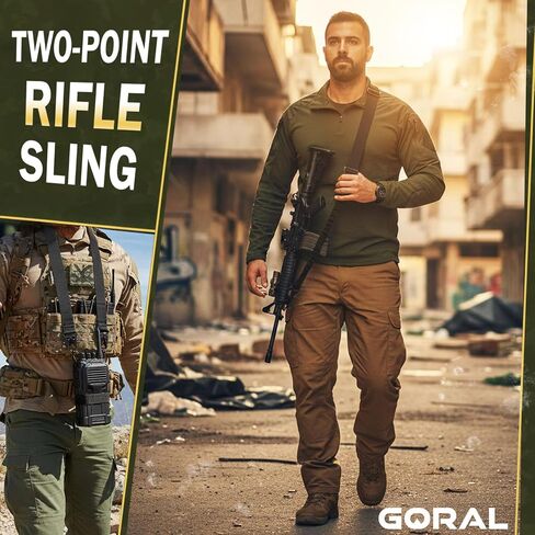 Traditional Two Point Rifle Sling Strap - Gun Sling with Metal Hook for Outdoor, Hunting, Airsoft, Paintball & Training Tactical 2 Point Easy Attach, Adjustable Gun Shoulder Strap in Saudi Arabia