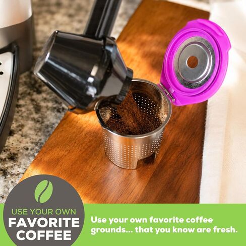 Cafe Flow Stainless Steel Reusable K Cup, 2-Pk by Perfect Pod - Refillable Capsule Cup Metal Coffee Filter for Keurig 1.0, Keurig 2.0, K-Duo, K-Mini and Select Models (See Full Compatibility Chart) in Kuwait