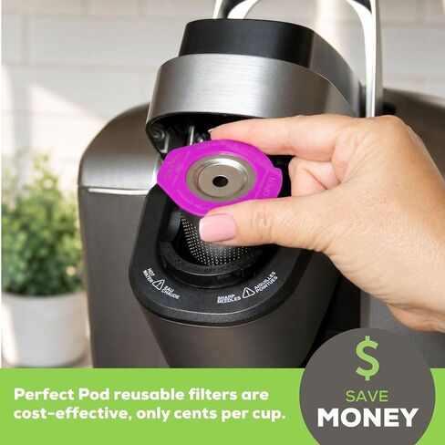 Cafe Flow Stainless Steel Reusable K Cup, 2-Pk by Perfect Pod - Refillable Capsule Cup Metal Coffee Filter for Keurig 1.0, Keurig 2.0, K-Duo, K-Mini and Select Models (See Full Compatibility Chart) in Kuwait