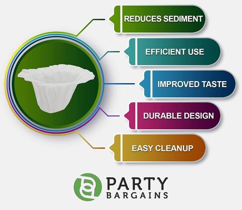 Party Bargains 300 Disposable Paper Coffee Filters – White Compact Design for Keurig Brewers and Compatible with K-Cup Pods 1.0 & 2.0 Models, single use coffee filters in Saudi Arabia