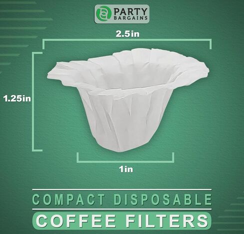 Party Bargains 300 Disposable Paper Coffee Filters – White Compact Design for Keurig Brewers and Compatible with K-Cup Pods 1.0 & 2.0 Models, single use coffee filters in Saudi Arabia