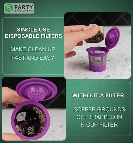 Party Bargains 300 Disposable Paper Coffee Filters – White Compact Design for Keurig Brewers and Compatible with K-Cup Pods 1.0 & 2.0 Models, single use coffee filters in Saudi Arabia