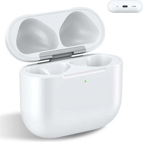 Wireless Charging Case Replacement Compatible with AirPods Pro 1/2 Generation, AirPods Pro 1st & 2nd Charger Case with Bluetooth Pairing Sync Button - No Earbuds，with Lightning Port in Kuwait