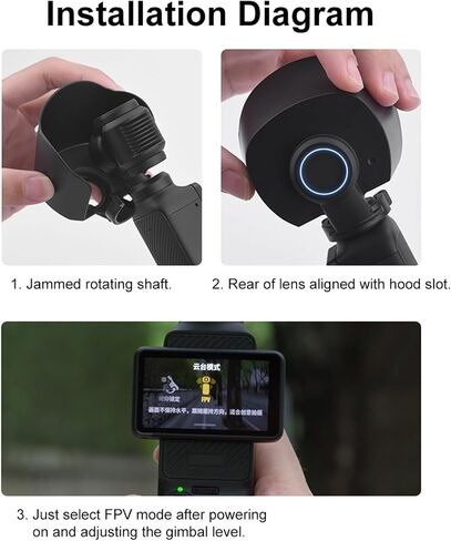 Camera Lens Sun Hood for DJI Osmo Pocket 3, Sunshade Lens Protective Cover Hood for DJI Osmo Pocket 3 Accessories in Kuwait