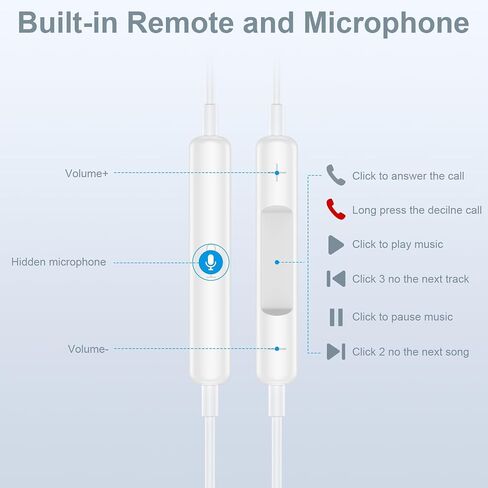 USB C Headphones, 2 Pack Wired Earbuds for Samsung S26Ultra S26+ S25 in Kuwait
