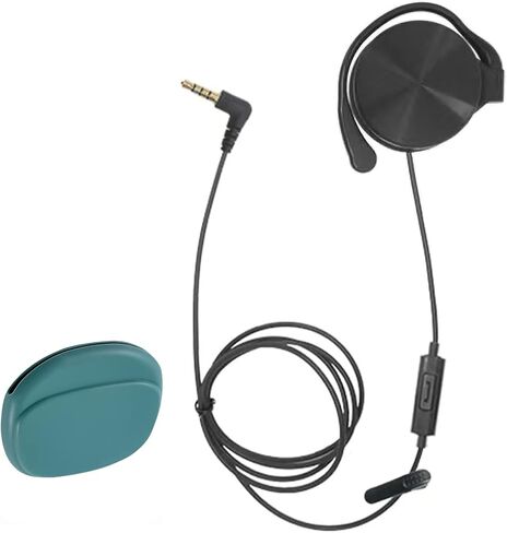 Single Side Hook Ear Headphone with Mic & Lapel Clip,30mm Driver 3.9ft in Kuwait