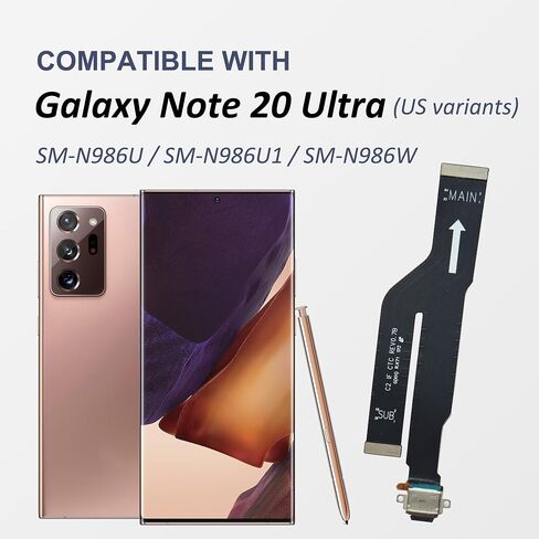 for Galaxy Note 20 Ultra 5G Charging Port Replacement US Version, USB-C Dock Board for Models SM-N986U SM-N986U1 SM-N986W, with Toolkit & Instruction in Kuwait