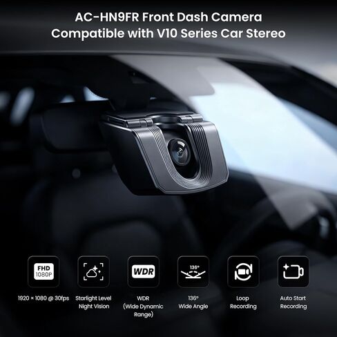 AHD 1080p Front Dash Camera with 30fps,Starlight Night Vision,WDR,136° Wide-Angle,G‑Sensor,Parking Mode, Loop Recording,GPS Track Playback,Only Compatible with V10/S8 GEN4 Series, AC-HN9FR in Kuwait