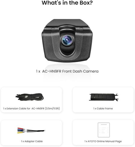 AHD 1080p Front Dash Camera with 30fps,Starlight Night Vision,WDR,136° Wide-Angle,G‑Sensor,Parking Mode, Loop Recording,GPS Track Playback,Only Compatible with V10/S8 GEN4 Series, AC-HN9FR in Kuwait