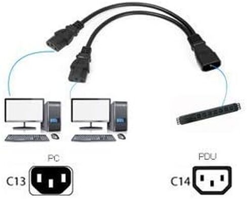 UPS Server Y Splitter C14 to 2 x C13 Power Extension Cable in Kuwait