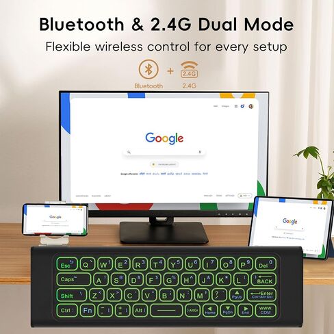 iPazzPort Aluminum Air Mouse with Mini Keyboard, RGB Backlit in Kuwait