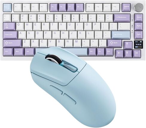 EPOMAKER Ajazz AK820 Pro 75% Wireless Mechanical Keyboard with TFT Smart Display&Knob+NEX Lite Wireless Gaming Mouse w/Screens & RGB Charging Dock in Kuwait
