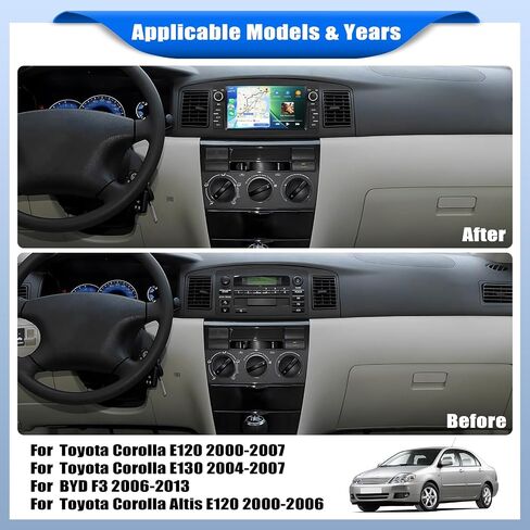[4+64G] Android 15 Car Radio Stereo for Toyota Corolla E120 E130 2000-2008 in Kuwait