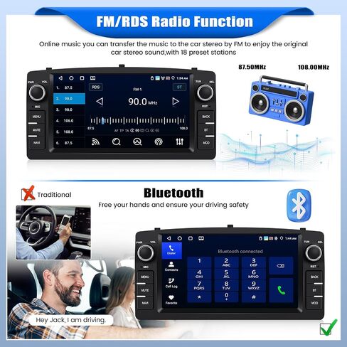 [4+64G] Android 15 Car Radio Stereo for Toyota Corolla E120 E130 2000-2008 in Kuwait