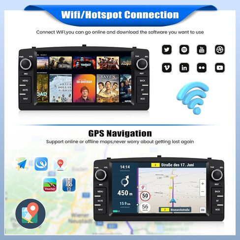 [4+64G] Android 15 Car Radio Stereo for Toyota Corolla E120 E130 2000-2008 in Kuwait