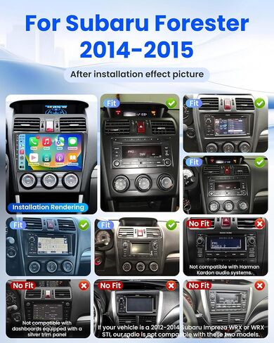 8Core Upgrade Car Radio for Subaru Forester WRX Impreza 2014-2015: 9 Inch HD Touchscreen Stereo with Wireless CarPlay Android Auto GPS Bluetooth Wi-Fi SWC FM RDS Backup Camera in Kuwait