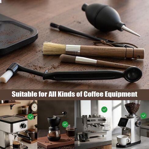 Coffee Grinder Cleaning Kit - 5Pcs Large Soft Brush, Small Hard Brush, Group Head Brush, Long-reach Brush & Air Blower for Coffee & Espresso Machine Parts & Accessories in Saudi Arabia