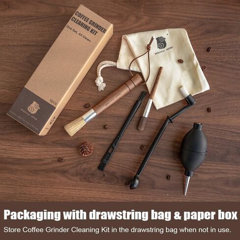 Coffee Grinder Cleaning Kit - 5Pcs Large Soft Brush, Small Hard Brush, Group Head Brush, Long-reach Brush & Air Blower for Coffee & Espresso Machine Parts & Accessories in Saudi Arabia