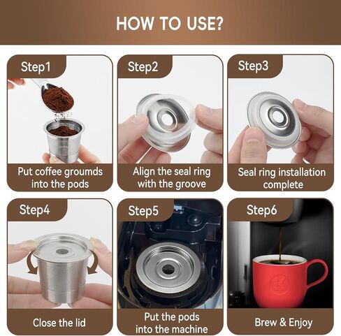 4 Pack Reusable K Cups and Coffee Pods for Ninja Coffee Maker PB051 & CFP101/PB041 304 Stainless Steel Reusable K Pod Permanent K Cups Filters Coffee Accessories with 1 Scoop in Saudi Arabia