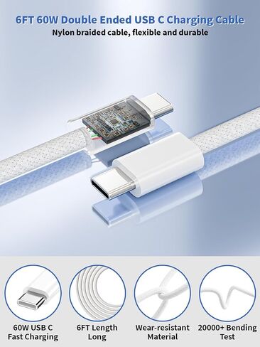 [Apple MFi Certified]60W USBC Charger Fast Charging,2Pack USBC Fast Charger in Kuwait