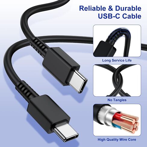 6ft/10ft منفذ مزدوج 45W iPhone 17 16 15 شاحن كتلة شحن سريع وكابل USB C طويل إلى النوع C سلك شاحن لـ Apple iPhone 17 Pro Max/17 Air/16 Pro/16/15 Pro/15 Plus/Mini/iPad Plug Cube/Samsung in Kuwait