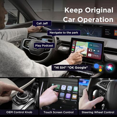 MSXTTLY 2in1 Wireless Carplay Adapter, Android Auto Wireless Adapter in Kuwait