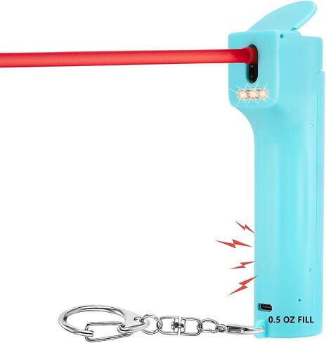 3-in-1 Pepper Spray Self Defence Personal Alarm Set for Women, Max Strength Pepper Gel & Strobe Lights & 130 dB Siren, UV Marking Dye & Flip-top Cap & Adjustable Hand Strap for Runner Jogger in Kuwait