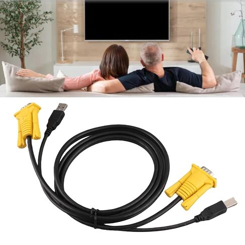1.5M USB KVM Switch Cable Durable Multifunctional VGA Connector for PC and Computer Setup in Kuwait