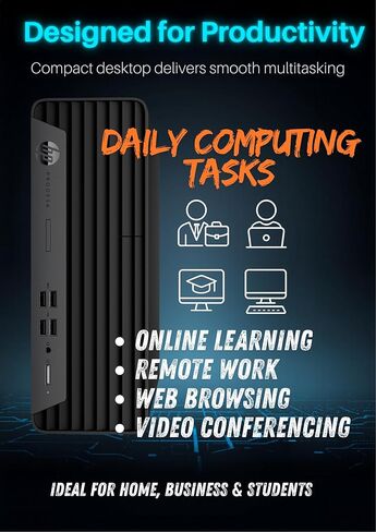 HP ProDesk G7 SFF Desktop Computer, Intel Processor, Dual 4K Display Support| 32GB RAM, 1TB Storage HDD & 128GB SSD| Wi-Fi| Bluetooth| HDMI| Wins 11 Pro| Keyboard & Mouse| Business & Personal Use in Kuwait