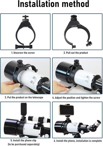 Telescope Adjustable Guiding Scope Stable Support for Smartphone Astronomy 72-74mm Diameter in Kuwait