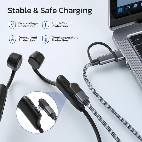 RUXELY 2-in-1 USB C Charging Cable for Shokz Headphone 1.2M 2Pack in Kuwait