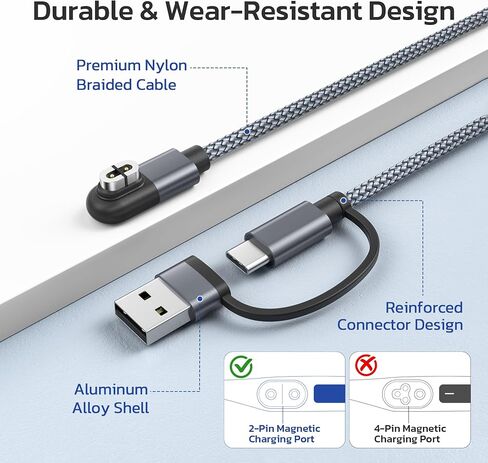 RUXELY 2-in-1 USB C Charging Cable for Shokz Headphone 1.2M 2Pack in Kuwait