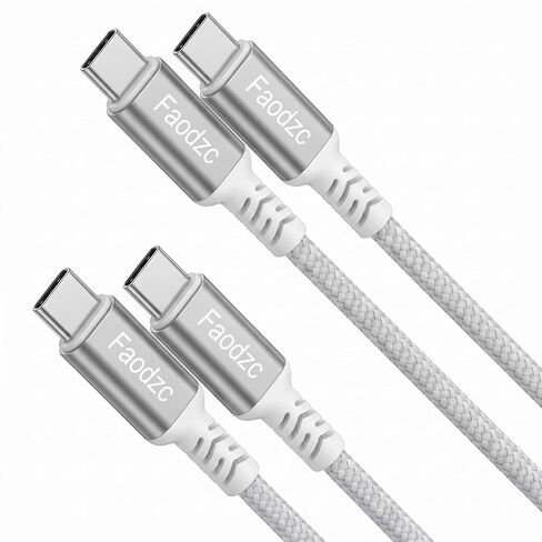240W USB C to USB C Cable 6FT 2-Pack, Braided Type C Fast Charging Cord, Compatible with iPhone 16/15 Pro Max, MacBook Pro, Samsung S24/S25 in Kuwait