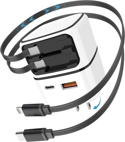 4 in 1 Retractable Wall Charger, 35W Fast Charging Travel Charger in Kuwait