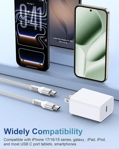 USB C Charger for iPhone 17e/17 Pro Max/17/Air/16e/16/16 Pro/16 Plus/15 Pro in Saudi Arabia