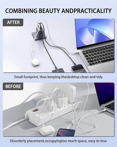 84W Retractable Wall Charger with Dual USB C Cables, 4-in-1 USB C Charger Block GaN PD 45W Fast Charging Station for iPhone 16/15, iPad, Samsung Galaxy, 4 Port Foldable Plug Adapter Block Travel in Kuwait
