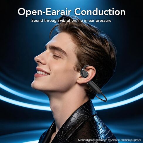 BEARTAIN E12 Bone Conduction Headphones with Camera, Hand-Free POV Camera Headphones, AI Functions, IP54 Waterproof, Bluetooth Open-Ear Wireless Sports Headset for Running Cycling with APP in Saudi Arabia