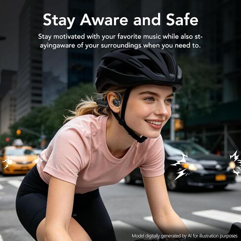 BEARTAIN E12 Bone Conduction Headphones with Camera, Hand-Free POV Camera Headphones, AI Functions, IP54 Waterproof, Bluetooth Open-Ear Wireless Sports Headset for Running Cycling with APP in Saudi Arabia