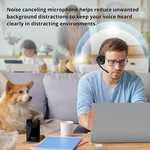 Discover Boomstick – Wireless Bluetooth Headset with Microphone | Bluetooth 5.1 USB Dongle Headset for Softphone, Computer, Laptop, Mobile Phone, and Tablet (Single Speaker) in Kuwait