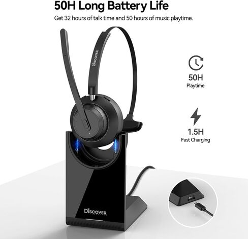 Discover Boomstick – Wireless Bluetooth Headset with Microphone | Bluetooth 5.1 USB Dongle Headset for Softphone, Computer, Laptop, Mobile Phone, and Tablet (Single Speaker) in Kuwait