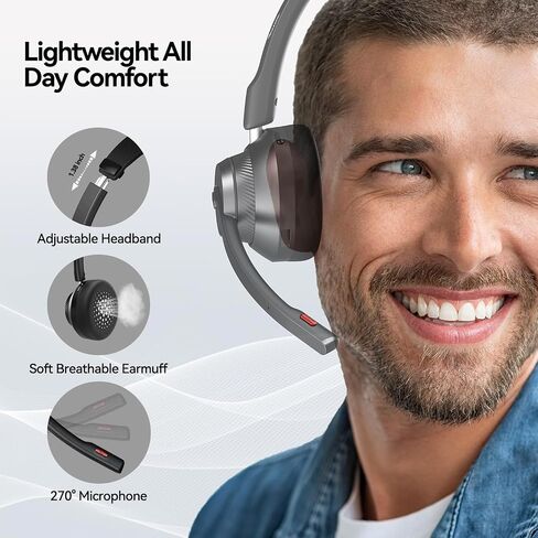 Discover Boomstick – Wireless Bluetooth Headset with Microphone | Bluetooth 5.1 USB Dongle Headset for Softphone, Computer, Laptop, Mobile Phone, and Tablet (Single Speaker) in Kuwait