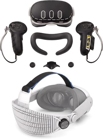 APEXINNO VR Comfort & Protection Bundle for Meta Quest 3, Ultra-Light Head Strap with Silicone Cover Set in Kuwait