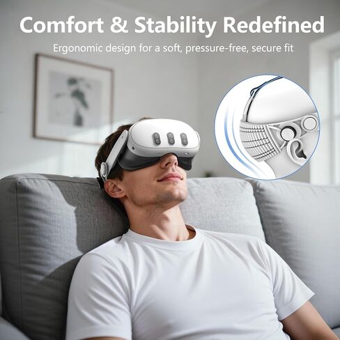 APEXINNO VR Comfort & Protection Bundle for Meta Quest 3, Ultra-Light Head Strap with Silicone Cover Set in Kuwait