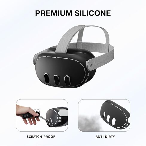 APEXINNO VR Comfort & Protection Bundle for Meta Quest 3, Ultra-Light Head Strap with Silicone Cover Set in Kuwait