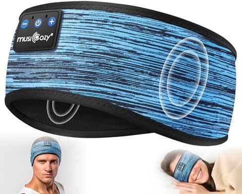 MUSICOZY Sleep Headphones Bluetooth 5.4 Headband, Sports Wireless Earphones Sweat Resistant Earbuds Sleeping Headphone with Ultra-Thin HD Stereo Speaker for Workout Running Cool Gadgets Unique Gifts in Kuwait