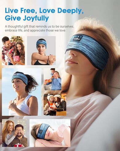 MUSICOZY Sleep Headphones Bluetooth 5.4 Headband, Sports Wireless Earphones Sweat Resistant Earbuds Sleeping Headphone with Ultra-Thin HD Stereo Speaker for Workout Running Cool Gadgets Unique Gifts in Kuwait