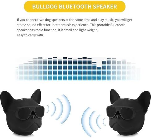 Bulldog Bluetooth Portable Speaker, Stereo Sound for Travel Camping Home in Kuwait